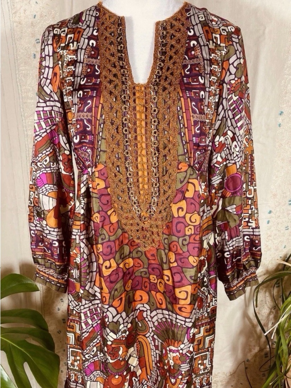 100% Silk Tunic Dress Small
